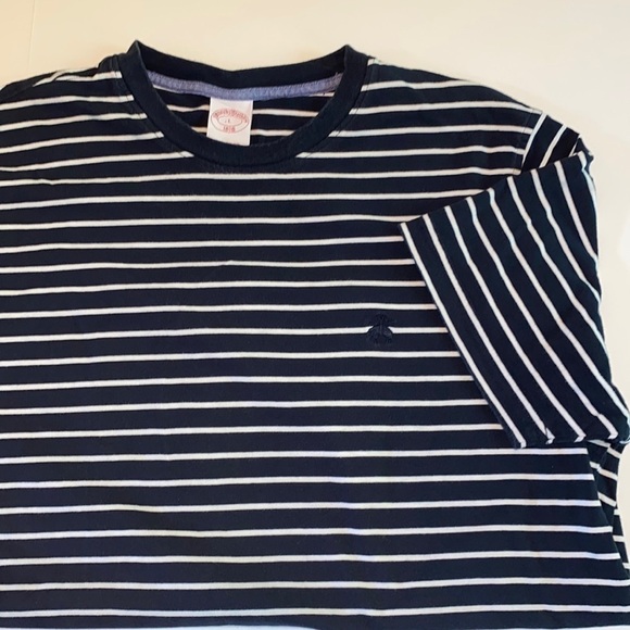 Brook’s brothers t short sleeve t shirt navy and white size large - Picture 1 of 7